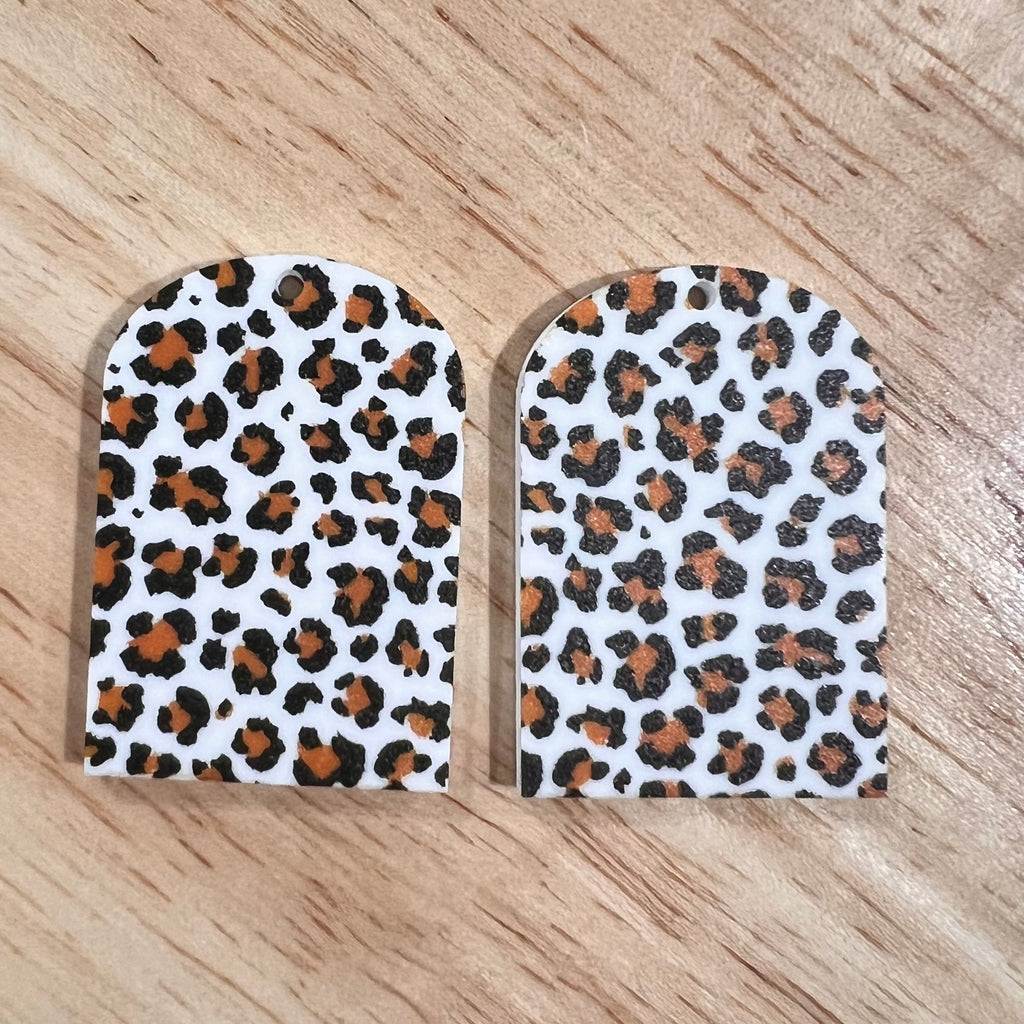 UV Printed Acrylic Leopard Print Arch Dangle Blanks with hole