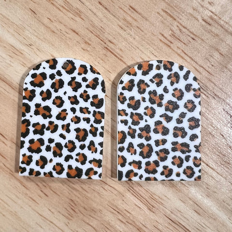 UV Printed Acrylic Leopard Print Arch Dangle Blanks with hole