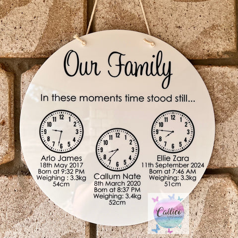 Personalised “In these moments time stood still” Hanging Sign