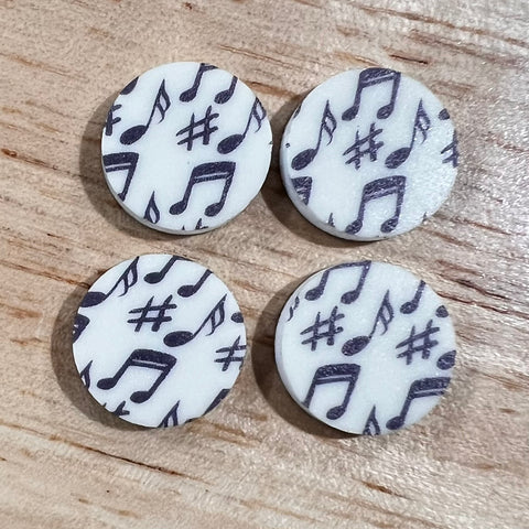 UV Printed 15mm Acrylic Music Notes Print Stud Blanks