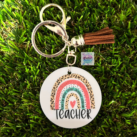 “Teacher rainbow” Printed Acrylic Keyring