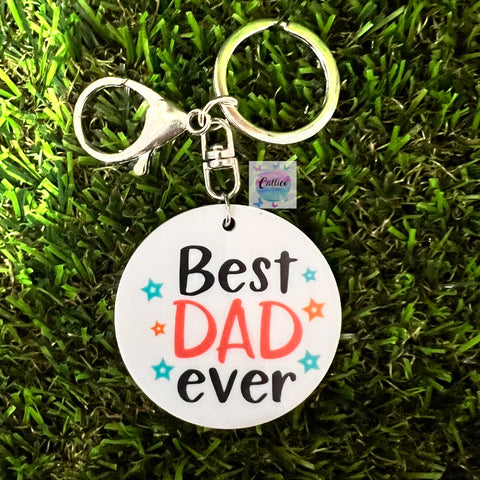 “Best Dad Ever” Printed Acrylic Keyring