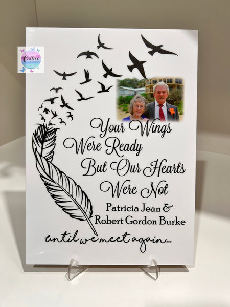 “Your wings were ready” Photo Memorial Acrylic Plaque