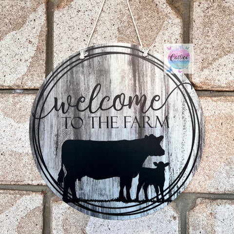 Welcome to the Farm Door Hanger Sign