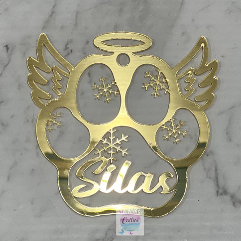 Memorial Paw Print Personalised pet ornament